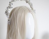 Silver Butterfly Crystal Halo Crown – Whimsical Wedding Tiara, Lightweight Hair Accessory — image 8