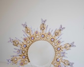 Violet Butterfly Gold Headband: Celestial Goddess Crown — image 3