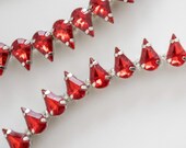 Red Teardrop Halo Crown - Red Rhinestone Halo Headband - Crystal Saint Headpiece for Gala & Editorial - Metal Hair Accessory - By Panmilli — image 7