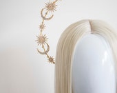 Gold Star and Moon Halo Headband: Bridal Celestial Crown — image 4