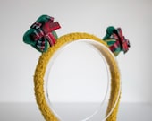 PANMILLI Christmas Headband, Yellow Sherpa Crown, Velvet Plaid Bow Hairband — image 8