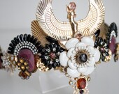 Egyptian Queen Headpiece - Luxury Gold Rhinestone Winged Crown - Goddess Cosplay Accessory - Panmilli Handmade Floral Jeweled Headdress — image 7