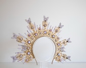 Violet Butterfly Gold Headband: Celestial Goddess Crown — image 5