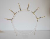Gold Sun Crown with Crystals: Goddess Bridal Headpiece — image 2