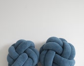 Matte Blue Knot Pillow: Scandinavian Decorative Cushion — image 4