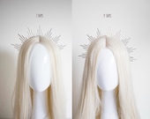 Silver Sun Crown Headpiece: Metal Goddess Bridal Headband — image 4