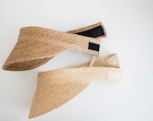 Raffia Straw Sun Visor: Adjustable Beach Vacation Hat — image 1