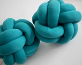 Blue-Green Knot Pillow: Modern Scandinavian Decor — image 6