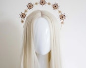 Gold Star Halo Headband: Burgundy Red Celestial Crown — image 1