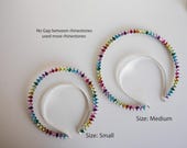 Medium Size  Rainbow Crystal Halo Crown: Silver Goddess Headpiece, Handmade by Panmilli — image 3