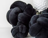 Matte Black Knot Pillow: Handmade Scandinavian Decorative Cushion — image 5