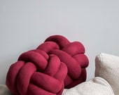 Matte Red Wine Knot Pillow: Scandinavian Home Decor — image 1