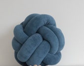Matte Blue Knot Pillow: Scandinavian Decorative Cushion — image 3