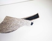 Grey Raffia Straw Sun Visor: Crownless Beach Vacation Cap — image 1