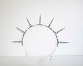 Black Metal Sun Crown with Crystals: Goddess Headpiece — image 2