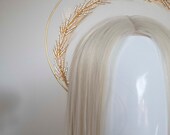Gold Crystal Bridal Halo: Goddess Wedding Headpiece — image 8