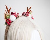 Reindeer Antler Headband | Whimsical Christmas Cosplay Headpiece |  Handmade by Panmilli — image 8