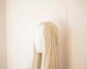 Gold Halo Crown: Goddess Headpiece, Bridal Headband — image 4