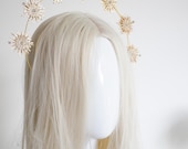 Gold Celestial Star Halo Headband – Bridal Crown with Crystals — image 6