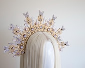 Violet Butterfly Gold Headband: Celestial Goddess Crown — image 2