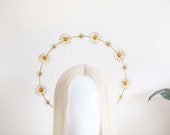 Gold Flower Halo Crown: Bridal Goddess Headpiece — image 7