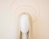 Gold Halo Crown: Goddess Headpiece, Bridal Headband — image 1