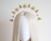 Gold Star Halo Headband: Blue Crystal Celestial Crown — image 1
