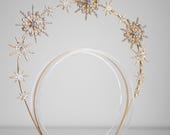 Gold Star Halo Crown – Celestial Bridal Headpiece — image 5