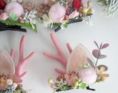 Soft Pink Reindeer Antler Clip : Festive Holiday Hair Accessories — image 4