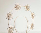 Gold Sun Star Pearl Headpiece: Baroque Festival Halo Crown — image 5