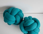 Blue-Green Knot Pillow: Modern Scandinavian Decor — image 3