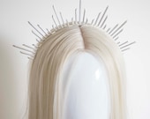 Silver Sun Crown Headpiece: Metal Goddess Bridal Headband — image 5