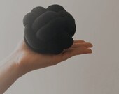 Matte Black Knot Pillow: Handmade Scandinavian Decorative Cushion — image 3