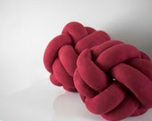 Matte Red Wine Knot Pillow: Scandinavian Home Decor — image 4