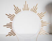 Gold Metal Sun Crown: Goddess Bridal Headpiece - Panmilli - 7 rays or 9 Rays — image 7