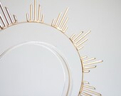 Golden Sunburst Halo Crown, spike Celestial Headband, Modern Tiaras, Bridal Sun Headpiece, Celestial Festival Accessory, Gold Metal halo — image 7