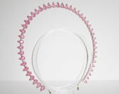 Light Pink Crystal Halo Crown: Silver Goddess Headpiece — image 3