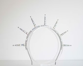 Black Metal Sun Crown with Crystals: Goddess Headpiece — image 4