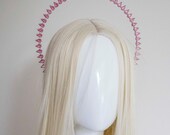 Light Pink Crystal Halo Crown: Silver Goddess Headpiece — image 6