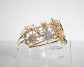 Handmade Celestial Crown, Gold Starburst Tiara, Crystal Sunburst Headband (PANMILLI) — image 3