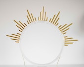 Gold Metal Sun Crown: Goddess Bridal Headpiece - Panmilli - 7 rays or 9 Rays — image 6