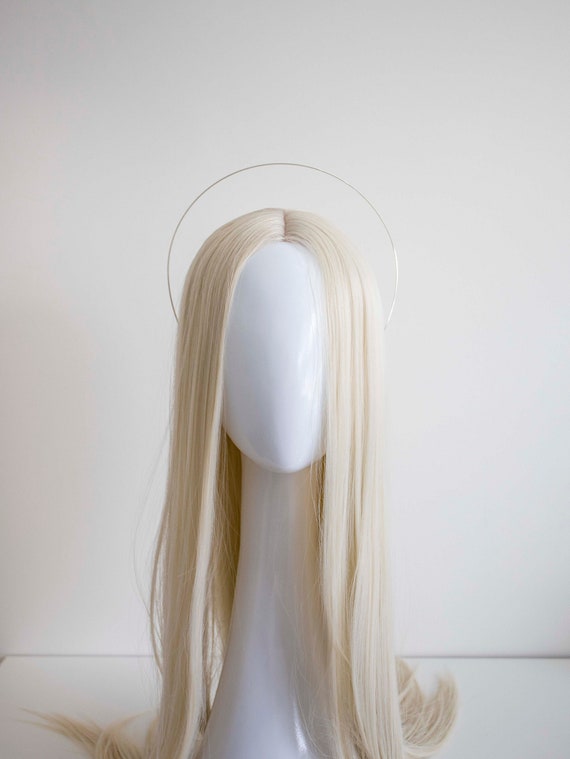 Small Silver Halo Crown Headband: Goddess Bridal Headpiece