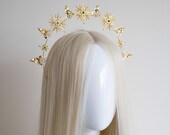 Gold Star Halo Headband: Blue Crystal Celestial Crown — image 5