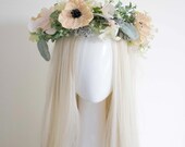 Soft Pink Floral Headband: Bridal Flower Crown, Photo Shoot Headpiece — image 2