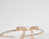 Gold Bow Crystal Headband: Goddess Queen Bridal Headpiece — image 1