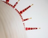 Red Rhinestone Spiked Halo Crown - Gold Sunburst Headpiece - Custom Colors Available - Goddess Queen Tiara - Handmade By Panmilli — image 4