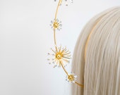 Gold Flower Halo Crown: Bridal Goddess Headpiece — image 8