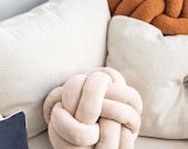 Light Brown Knot Pillow: Modern Scandinavian Decorative Cushion — image 1