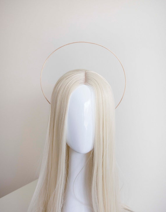 Rose Gold Halo Crown: Goddess Headpiece, Bridal Headband