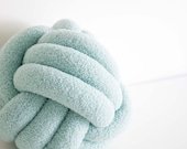 Sky Blue Plush Knot Pillow: Scandinavian Decorative Cushion — image 2